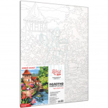 Полотно на картоні з контуром №35, 30х40, бавовна, акрил, ROSA START