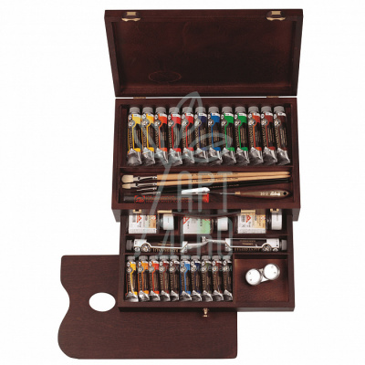 Набір олійних фарб Rembrandt MASTER, 24 туби + пензлі, + доп. матеріали, коробка, Royal Talens Набір олійних фарб Rembrandt MASTER, 24 туби + пензлі, + доп. матеріали, коробка, Royal Talens