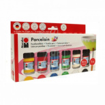 Набір фарб для кераміки Porcelain, 6х15 мл, + пензель, Marabu