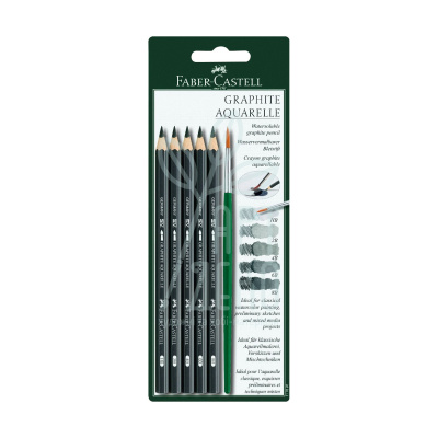 Набір олівців графітних Graphite Aquarelle 5 шт.+ пензель, у блістері, Faber-Castell