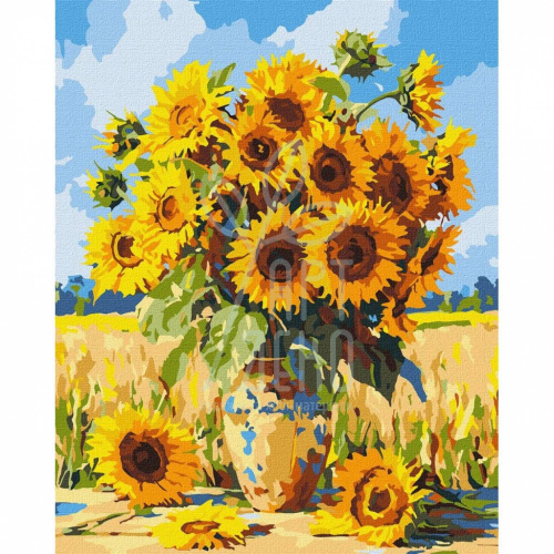Набір для розпису за номерами "Яскраві соняхи", 40х50 см, Ідейка