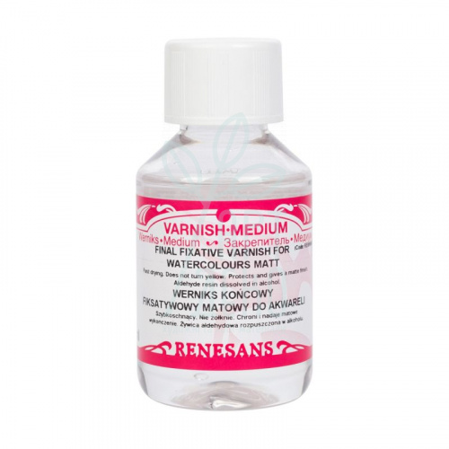 Лак фінішний для гуаші та темпери, матовий, 100 мл, Renesans