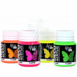 Фарба акрилова для декору Talent, флуоресцентна, 20 мл, ROSA