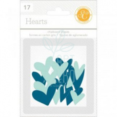 Набір чипборду - серця Essentials Chipboard Hearts 17 шт., Studio Calico