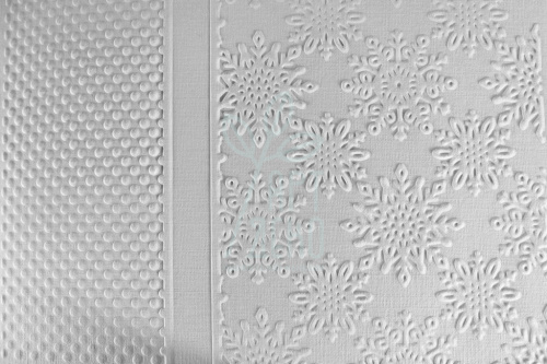 Заготовка для листівок "Сніжинки та крапки", білий, 15х15 см, Україна