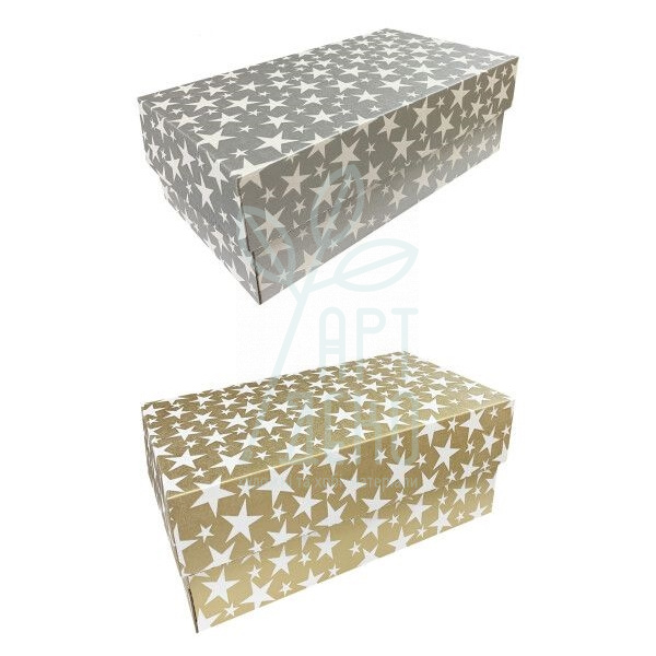 Коробка подарункова, гофрокартон "Зірки", 31,8х17,8х11,9 см, Україна