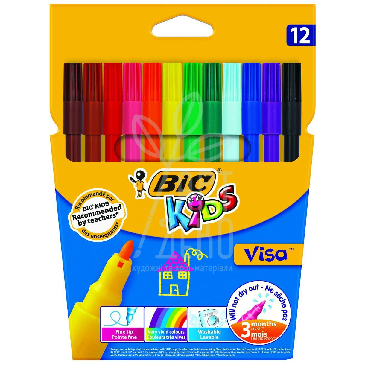 Набір фломастерів Visa, 12 шт, BIC