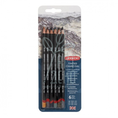 Набір олівців вугільних кольорових Tinted Charcoal, 6 шт., DERWENT