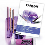 Блок паперу для змішаних технік Graduate Mix Media White, 200 г/м2, 20 л., Canson