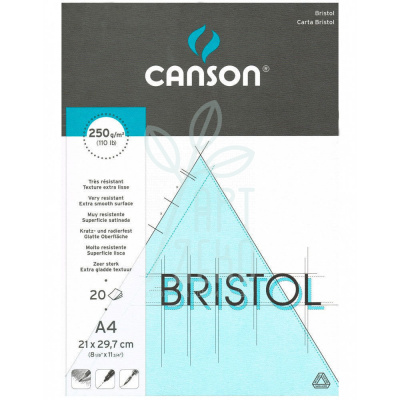 Блок-склейка для ескізів Bristol, А4 (21х29,7 см), 250 г/м2, 20 л., Canson