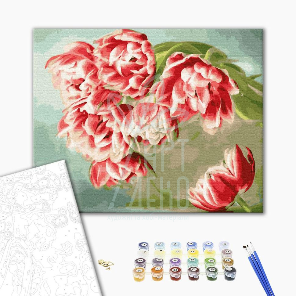 Набір для розпису за номерами "Рожеві тюльпани", 40х50 см, Україна