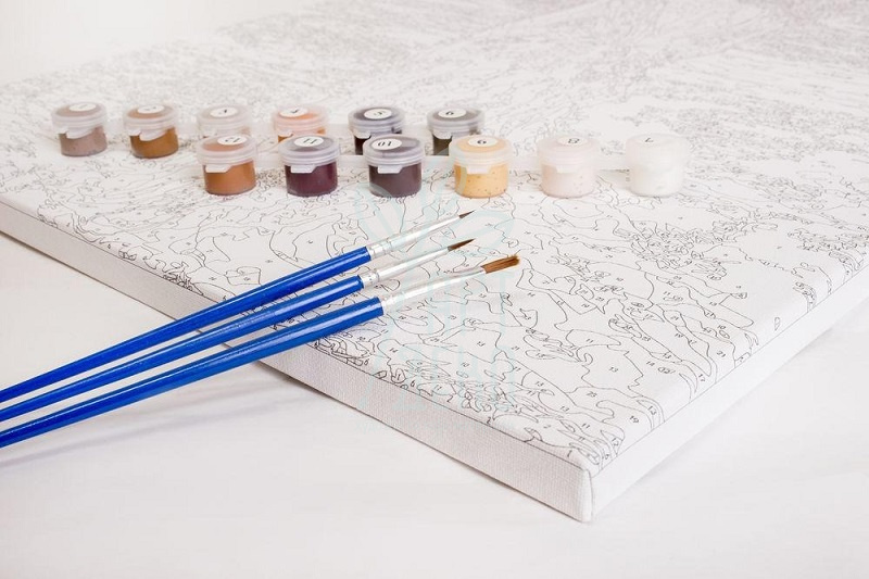 Набір для розпису за номерами "Ранок на березі озера 2", 50х65 см, Ідейка