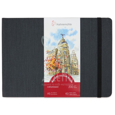 Скетчбук для акварелі Watercolour Book landscape, А5 (14,8х21 см), 200 г/м2, 30 л., Hahnemuhle Скетчбук для акварелі Watercolour Book landscape, А5 (14,8х21 см), 200 г/м2, 30 л., Hahnemuhle