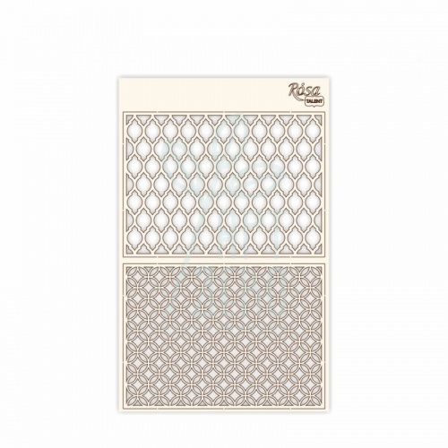 Чипборд для скрапбукінгу "Абстракція 3", білий картон, 12,6х20 см, ROSA Talent
