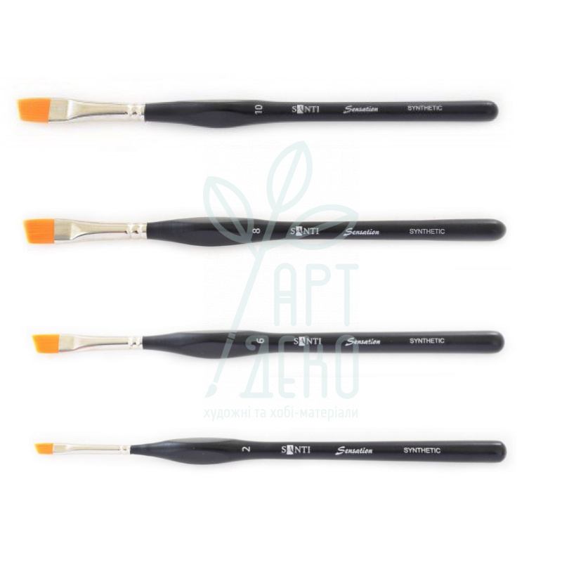 Пензель Синтетика кутова з вигином Sensation, к. р., Santi