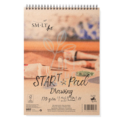 Альбом для рисунку STAR T, спіраль, А4 (21х29,7 см), 170 г/м2, 20 л., SMILTAINIS Альбом для рисунку STAR T, спіраль, А4 (21х29,7 см), 170 г/м2, 20 л., SMILTAINIS