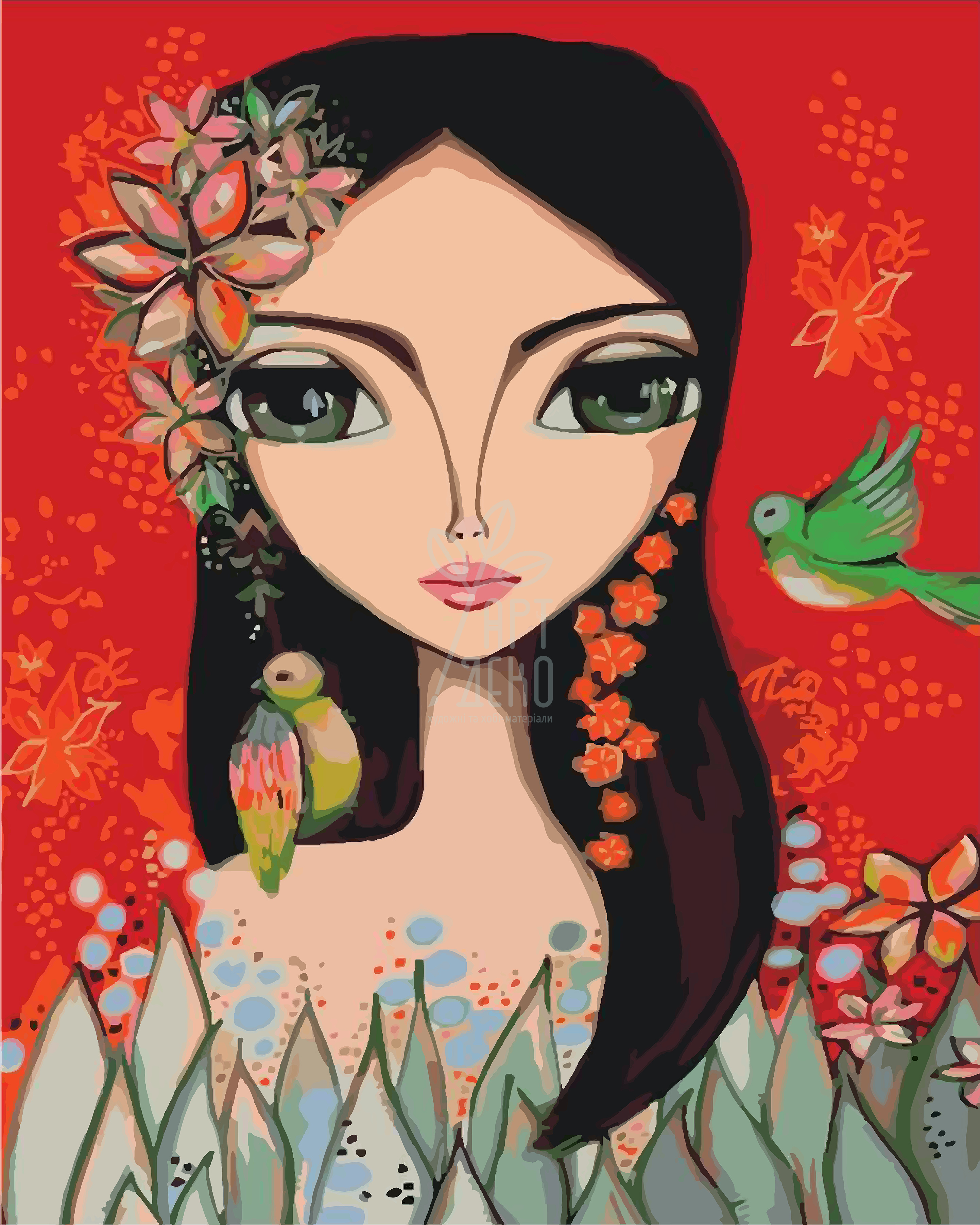 Набір для розпису за номерами "Яскрава дівчинка" 40х50 см, Ідейка