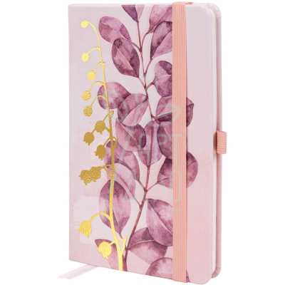 Книга записна Partner Pink flower, 12,5х19,5 см, 96 л., клітинка, Axent