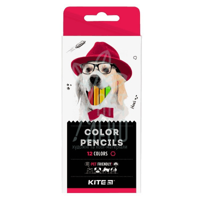 Набір олівців кольорових "Dogs", 12 шт, Kite