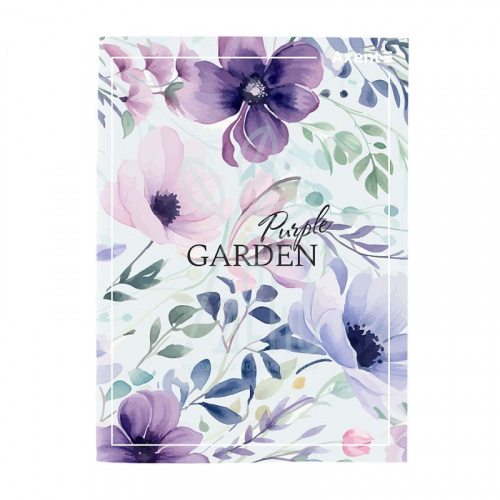 Зошит для записів Purple Garden, А4 (21х29,7 см), клітинка, 96 л., Axent