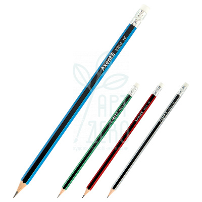 Олівець графітний з гумкою 9002-А, НВ, 2,2 мм, Axent