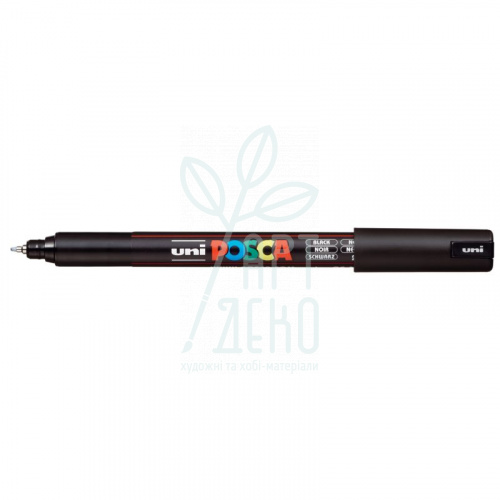 Маркер універсальний Posca, Чорний, 0,7 мм, Uni