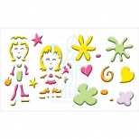 Трафарет об'ємний Deco 3D stencil Girly collection, 30x15 см, Lefranc