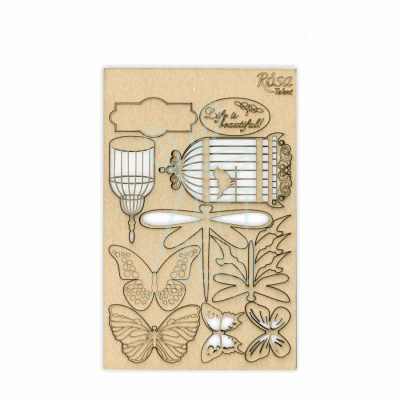 Чипборд для скрапбукінгу "Floral Poem 1", картон, 12,8х20 см, ROSA Talent