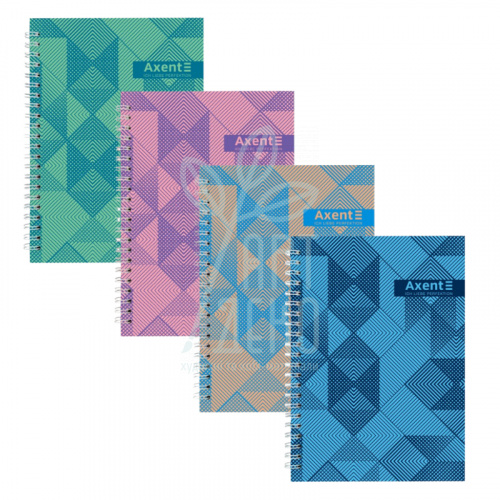 Блокнот, спіраль, тверда обкладинка, А5 (14,8х21 см), клітинка, 96 л., Axent