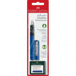 Ручка-перо School, синя, + 6 картриджів, Faber-Castell