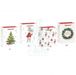 Пакет подарунковий з глітером "Новорічні традиції", 32х26х12,5 см, Україна