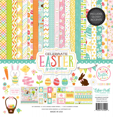 Набір паперу 30x30 см Celebrate Easter Collection Kit 12 листів + наклейки, Echo Park Набір паперу 30x30 см Celebrate Easter Collection Kit 12 листів + наклейки, Echo Park