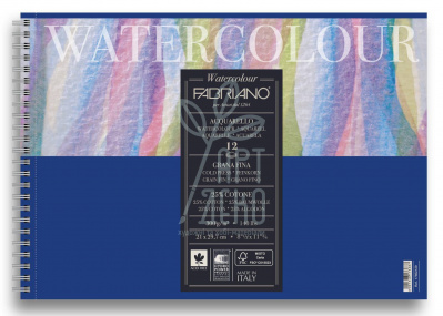 Альбом для акварелі Watercolour Studio Cold pressed, спіраль, 300 г/м2, 12л., Fabriano