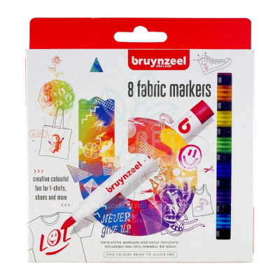 Набір маркерів для тканини, 8 кол., Bruynzeel