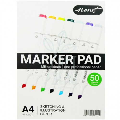 Альбом для маркерів, А4 (21х29,7 см), 75 г/м2, 50 л., Monet