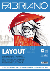 Склейка для маркерів Layout А4 (21x29,7 см), 75 г/м2, 70 л., Fabriano