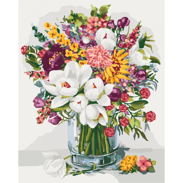 Набір для розпису за номерами Букети "Аромат літа", 40х50 см, Ідейка
