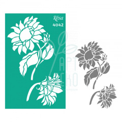 Трафарет багаторазовий самоклеючий, №4042, серія "Квіти", 13х20 см, ROSA Talent