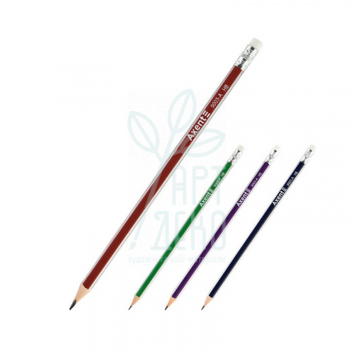 Олівець графітний з гумкою 9003-А, НВ, 0,7 мм, Axent