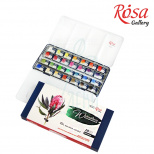 Набір акварельних фарб Gallery "Botanical", в металевому пеналі, кювети, 28 кол., ROSA