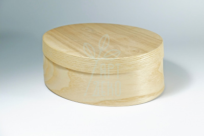 Коробка подарункова овальна, з дерев'яного шпону, 20х26 см, вис. 8 см, Україна