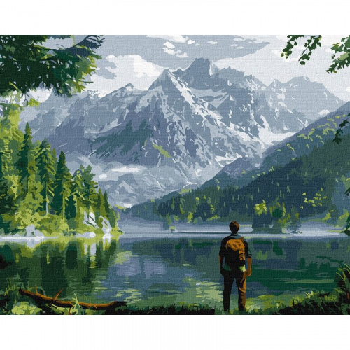 Набір для розпису за номерами "Гірський краєвид", 40х50 см, Ідейка 