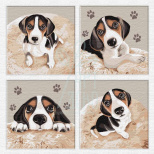 Набір для розпису за номерами поліптих "Мій маленький друг", 18х18 см, 4 шт., Ідейка