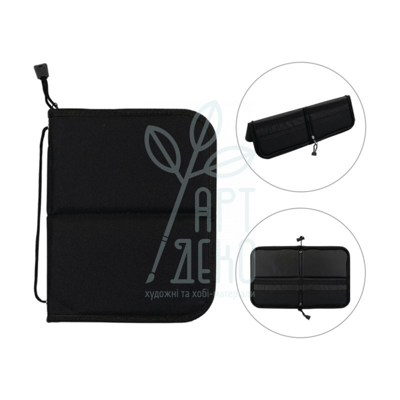 Пенал-підставка для пензлів, тканинний, жорсткий, 20х25 см, чорний, D.K.Art & Craft