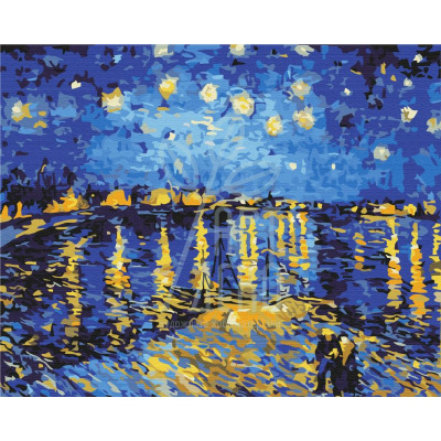 Набір для розпису за номерами "Зоряна ніч над Роною. Ван Гог", 40х50 см, Brushme