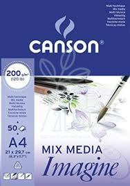 Блок-склейка для акварелі Mix Media Imagine, 200 г/м2, 50 л., Canson
