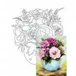 Полотно на картоні з контуром Натюрморт №27, 30х40 см, бавовна, акрил, ROSA Start