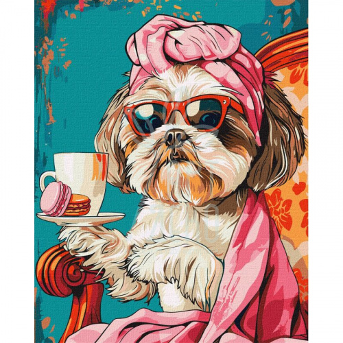 Набір для розпису за номерами "Грайливе ші-тсу", 40х50 см, Ідейка