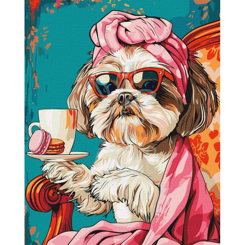 Набір для розпису за номерами "Грайливе ші-тсу", 40х50 см, Ідейка