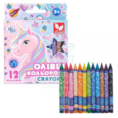 Набір олівців кольорових Crayons Unicorn, 12 шт, Школярик